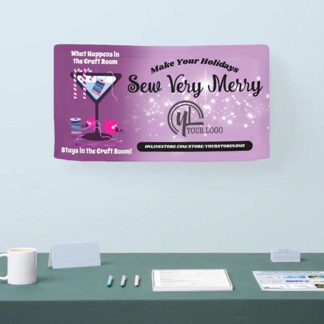 Christmas martini sewing quilting craft show banner (Tradeshow)