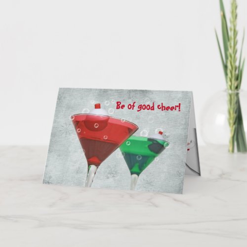 Christmas Martinis with Bobbers Holiday Card