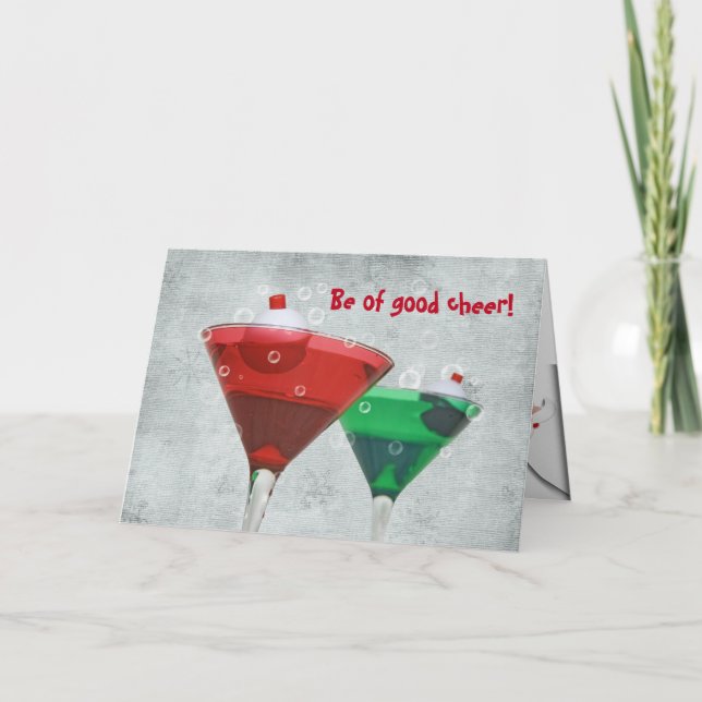 Christmas Martinis with Bobbers Holiday Card (Front)