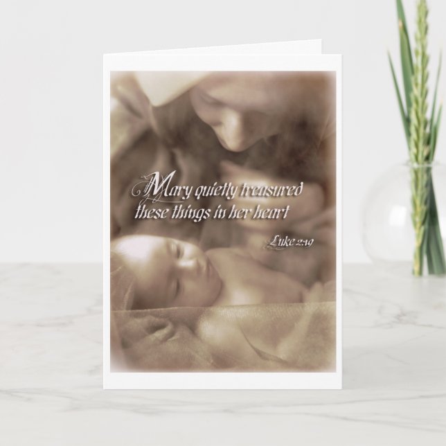 Christmas Mary & Jesus Bible Card (Front)