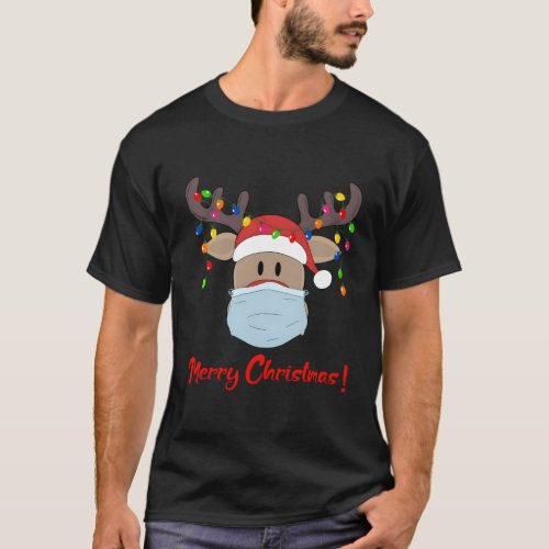 Christmas Mask Cute Rudolph Reindeer Mask Shirt Fo
