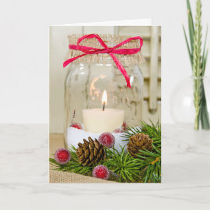 Christmas Mason Jar Holiday Card