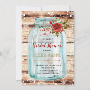 Christmas mason jar party invitation