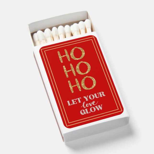 Christmas Matchbook Party Favors Gold Silver Matchboxes (Front Open)