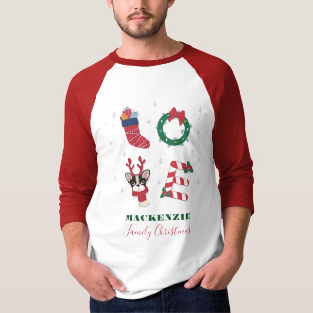 Christmas Matching Family Love Personalized T-Shirt (Front)