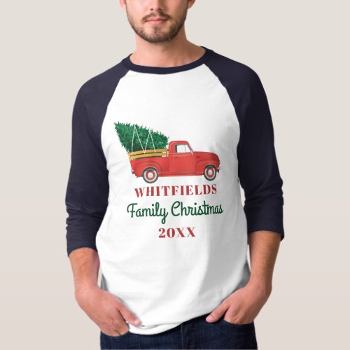 Christmas Matching Family Reunion Red Truck T_Shirt