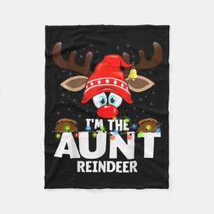 Christmas Matching I'm The Aunt Reindeer Fleece Blanket