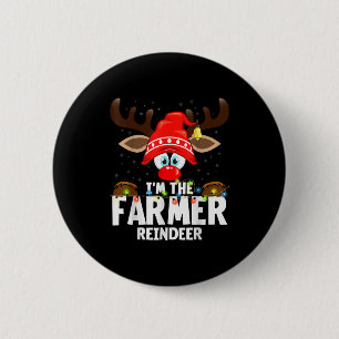 Christmas Matching I'm The Farmer Reindeer Button