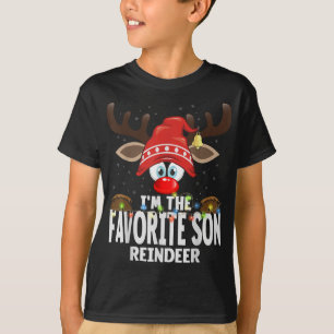 Christmas Matching I'm The Favorite Son Reindeer T-Shirt
