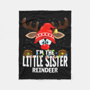 Christmas Matching I'm The Little Sister Reindeer Fleece Blanket