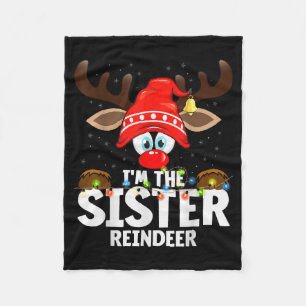Christmas Matching I'm The Sister Reindeer Fleece Blanket