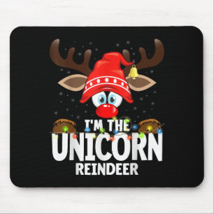 Christmas Matching I'm The Unicorn Reindeer Mouse Pad