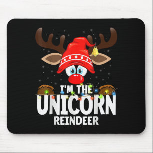 Christmas Matching I'm The Unicorn Reindeer Mouse Pad