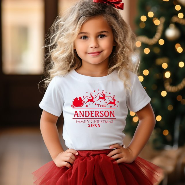 Christmas Matching Personalized Girls Holiday T-Shirt (Family Christmas Matching Personalized T-Shirt)