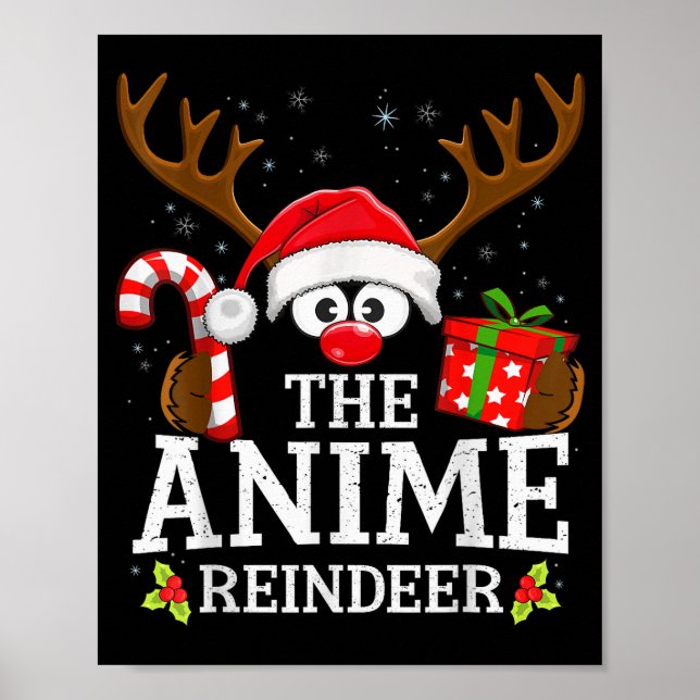Christmas Matching The Anime Reindeer Family  Poster (Front)