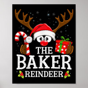 Christmas Matching The Baker Reindeer Family Poster
