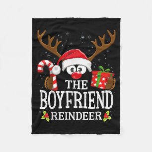 Christmas Matching The Boyfriend Reindeer Family  Fleece Blanket