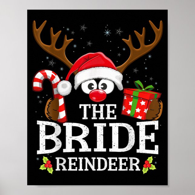 Christmas Matching The Bride Reindeer Family  Poster (Front)