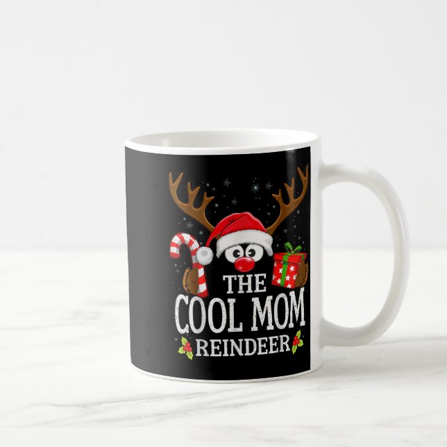 Christmas Matching The Cool Mom Reindeer Family  Coffee Mug (Right)