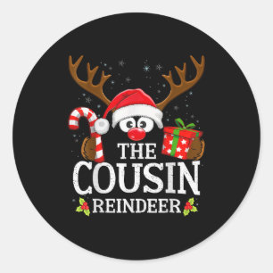 Christmas Matching The Cousin Reindeer Family Classic Round Sticker