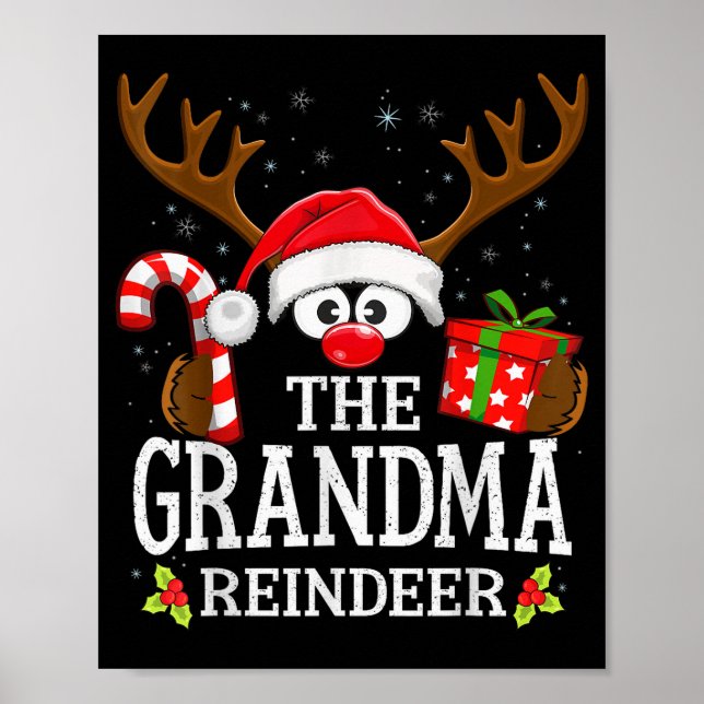 Christmas Matching The Grandma Reindeer Family  Poster (Front)