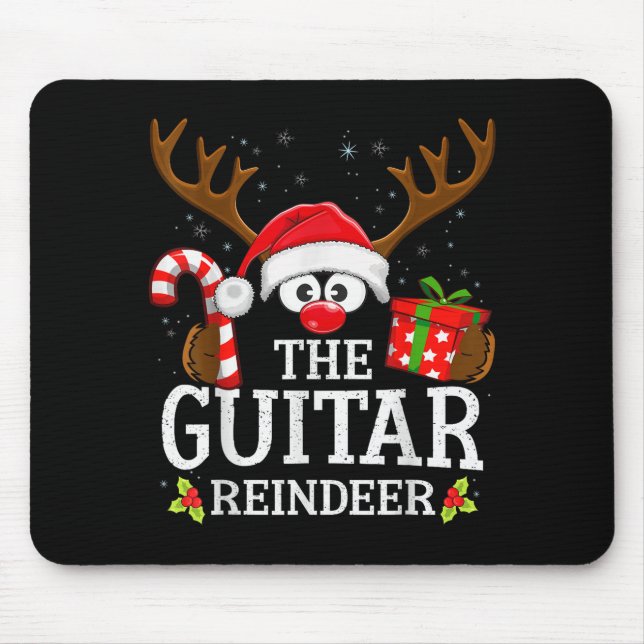 Christmas Matching The Guitar Reindeer Family  Mouse Pad (Front)