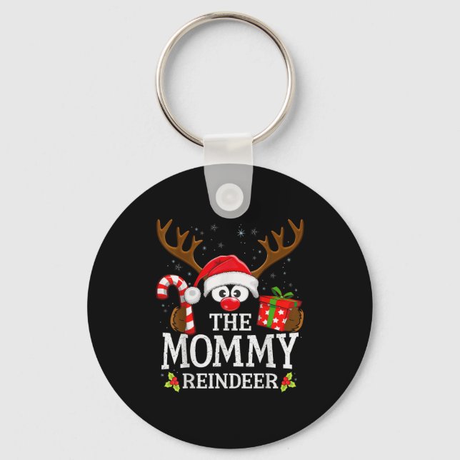 Christmas Matching The Mommy Reindeer Family  Keychain (Front)