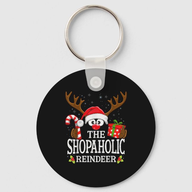 Christmas Matching The Shopaholic Reindeer Family  Keychain (Front)