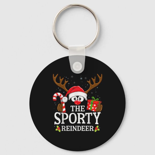 Christmas Matching The Srty Reindeer Family  Keychain (Front)