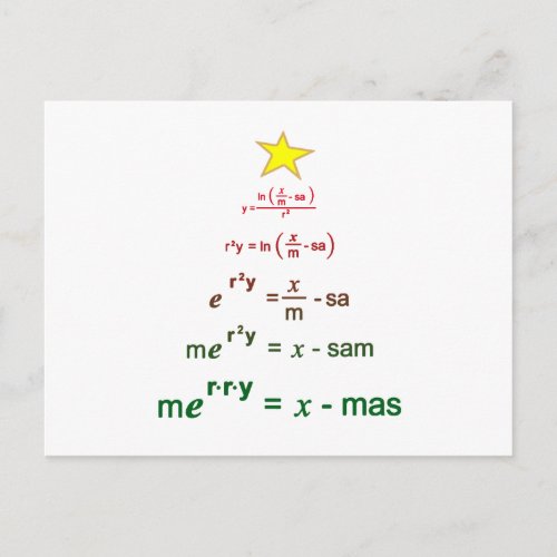 Christmas Math Postcard