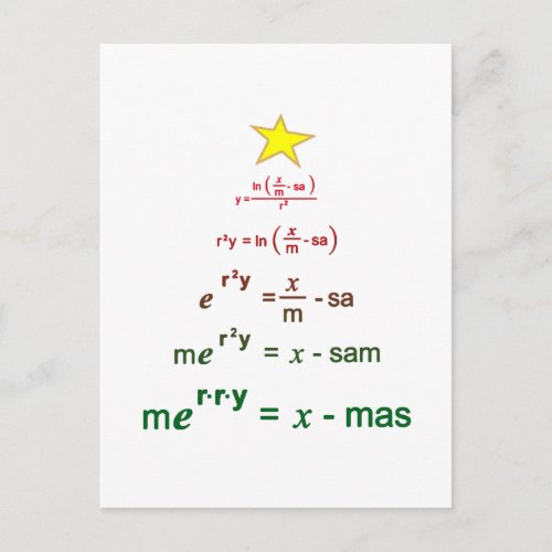 Christmas Math Postcard