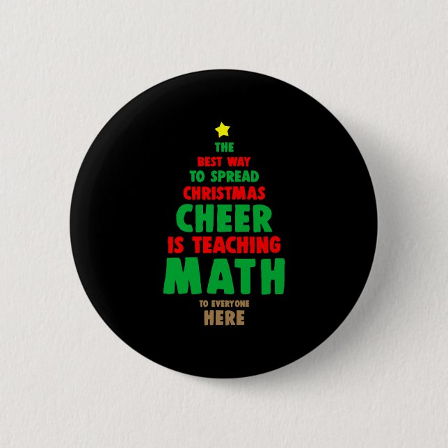 Christmas Math Teacher Button (Front)