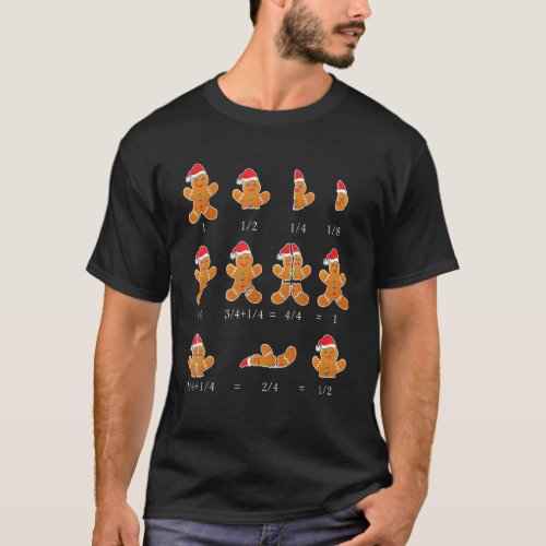 Christmas Math Teacher Equation Gingerbread With S T_Shirt