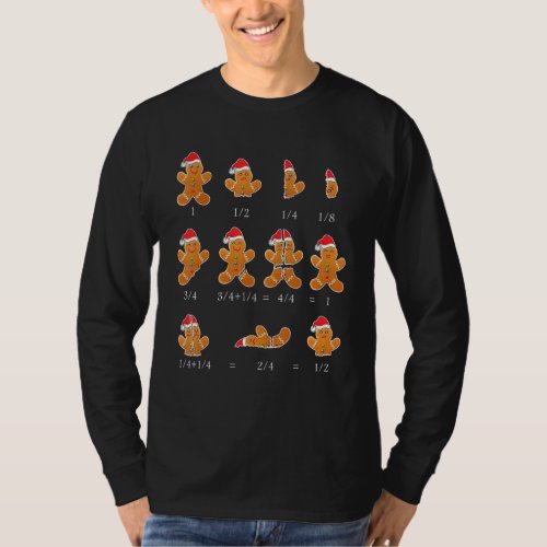 Christmas Math Teacher Equation Gingerbread With S T_Shirt