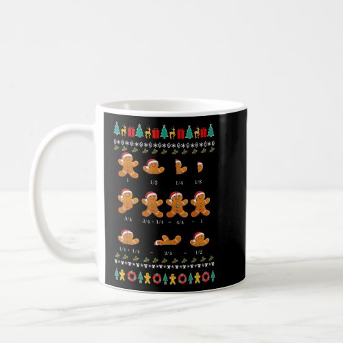 Christmas Math Teacher Fraction Gingerbread Cookie Coffee Mug