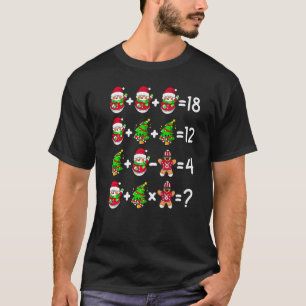 Christmas Math Teacher Operations Quiz Tree Cookie T-Shirt