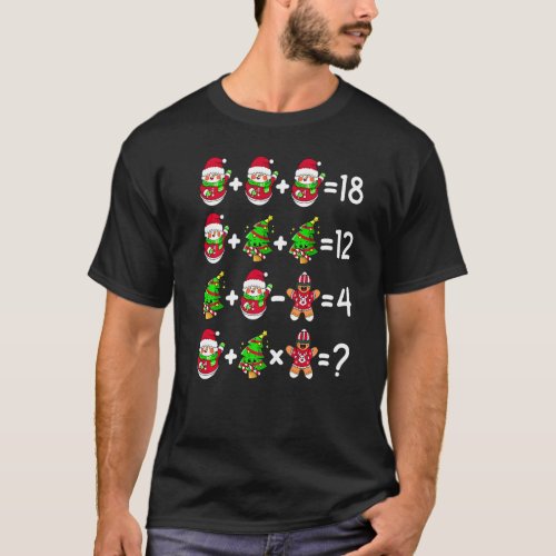 Christmas Math Teacher Operations Quiz Tree Cookie T_Shirt