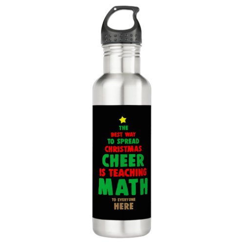 Christmas Math Teacher Stainless Steel Water Bottle