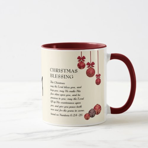 Christmas MAY THE LORD BLESS YOU Monogram Mug