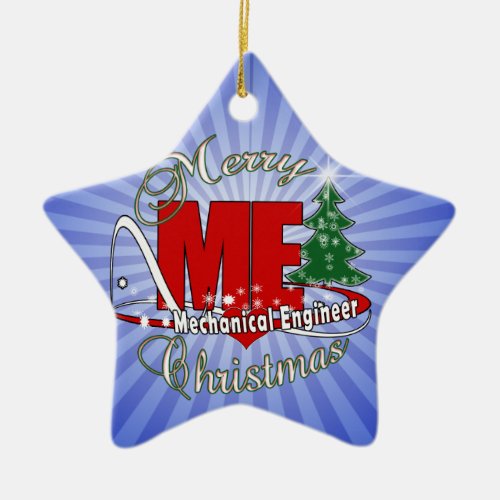 CHRISTMAS ME MECHANICAL ENGINEER CERAMIC ORNAMENT