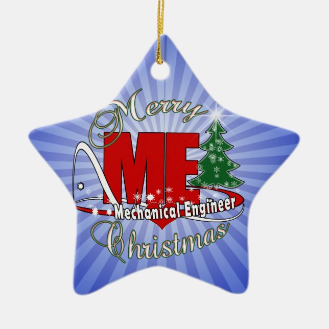 CHRISTMAS ME MECHANICAL ENGINEER CERAMIC ORNAMENT (Front)