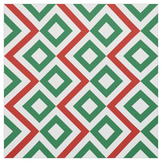 Christmas Meander Geometric Pattern Fabric (Swatch)
