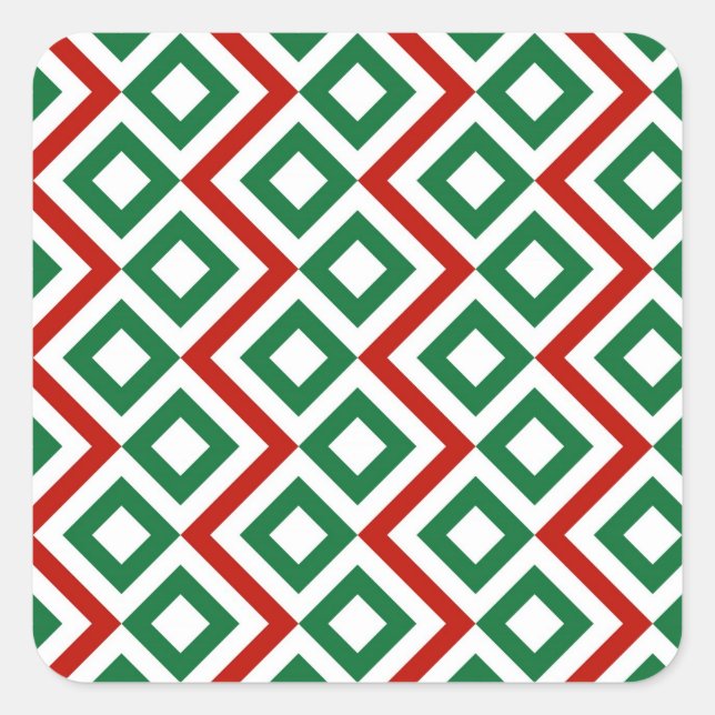 Christmas Meander Square Sticker (Front)
