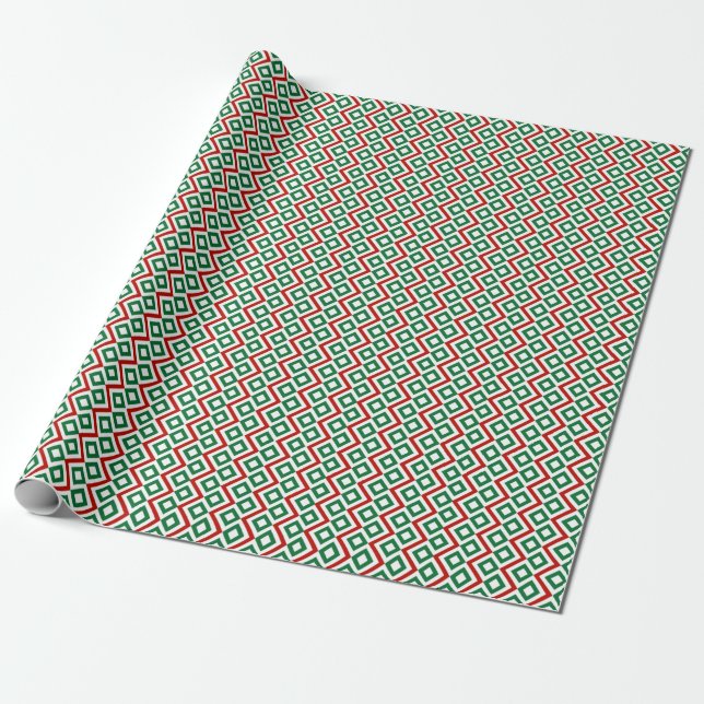 Christmas Meander Wrapping Paper (Unrolled)