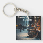 CHRISTMAS MEANING PICTURE REMEMBER THE POOR KEYCHAIN