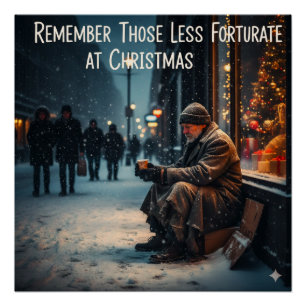 CHRISTMAS MEANING PICTURE REMEMBER THE POOR POSTER
