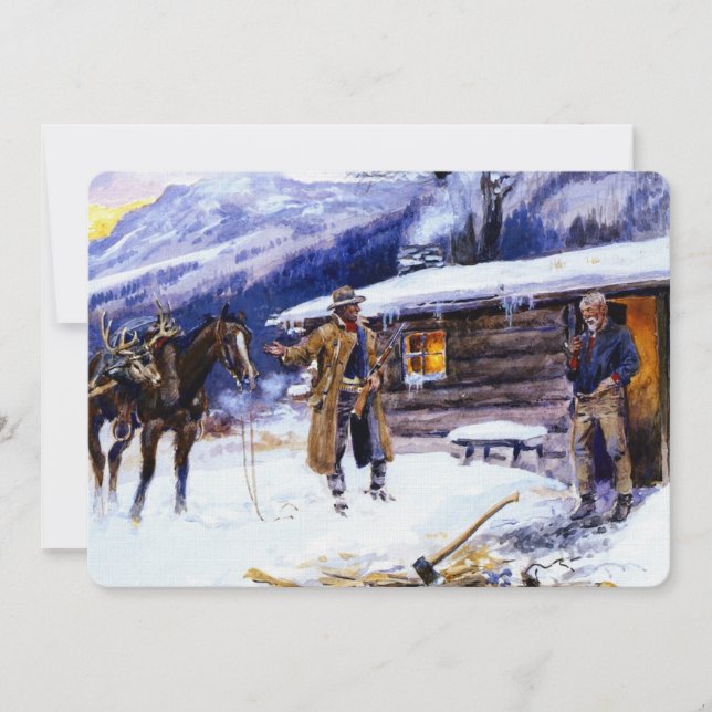 “Christmas Meat” by Charles M Russell Invitation (Front)