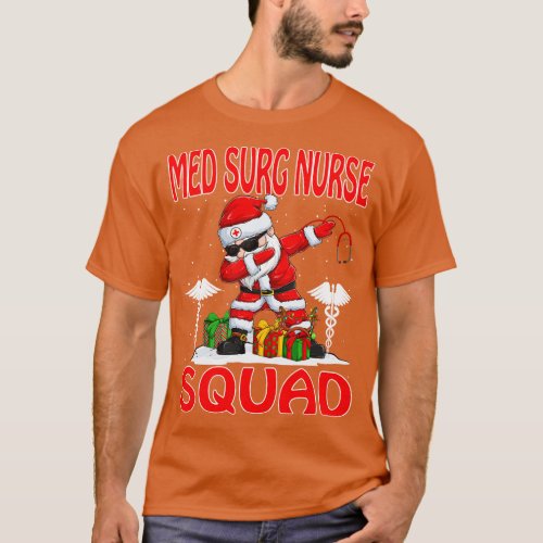Christmas Med Surg Nurse Squad Reindeer Pajama Dab T_Shirt