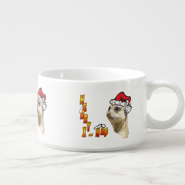 Christmas Meerkat Chili Bowl (Left)