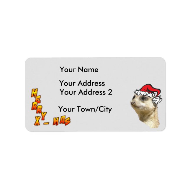 Christmas Meerkat Customizable Address Labels (Front)